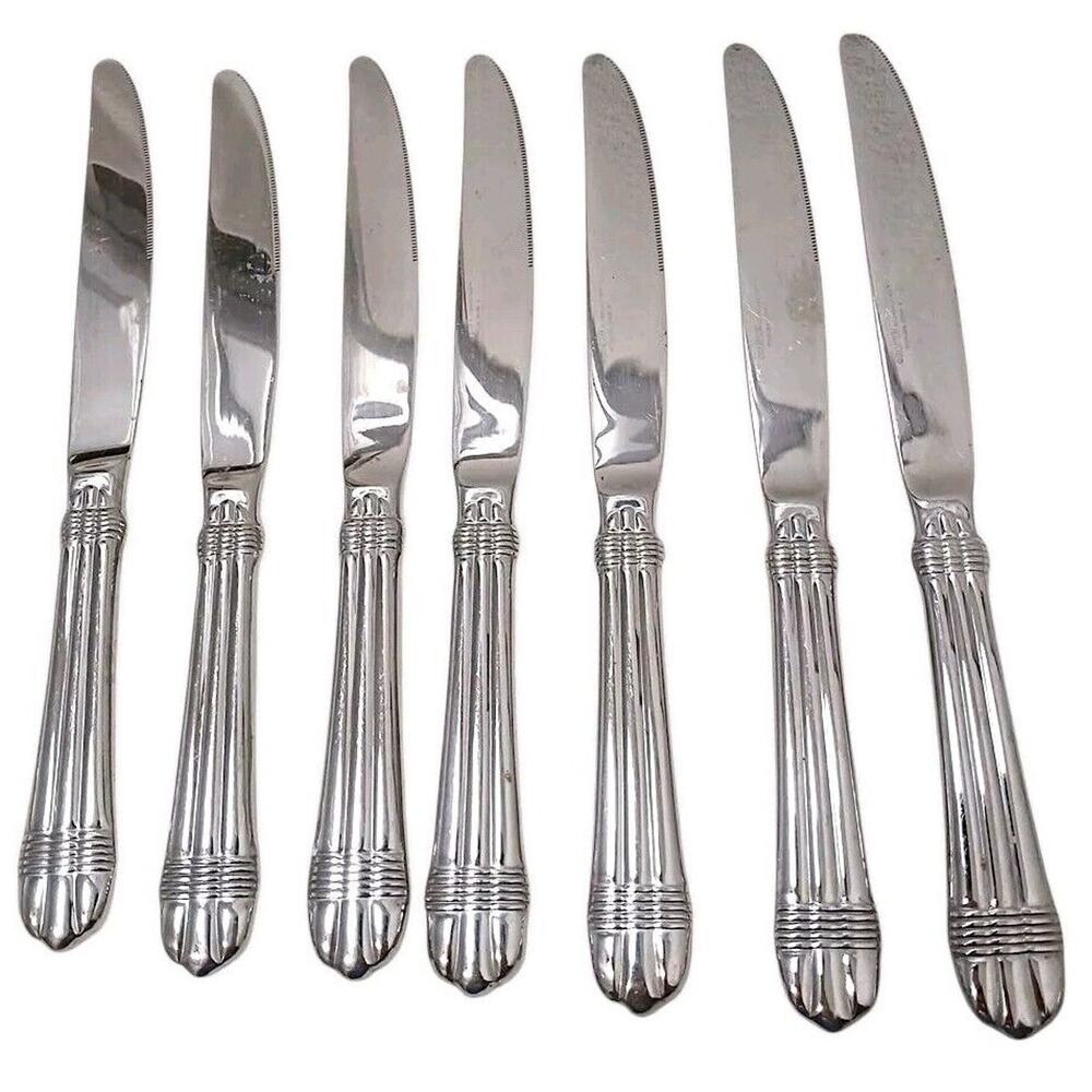 7‎ Pc Hampton Silversmiths Odyssey 18/10 Korea Stainless Flatware Dinner Knives